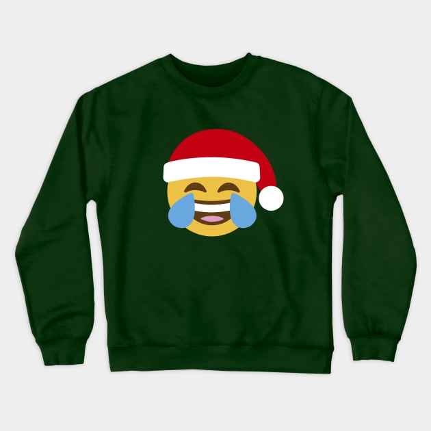 Smiley Santa Claus Laughing Out Loud  LOL Emoticon Crewneck Sweatshirt by LaundryFactory